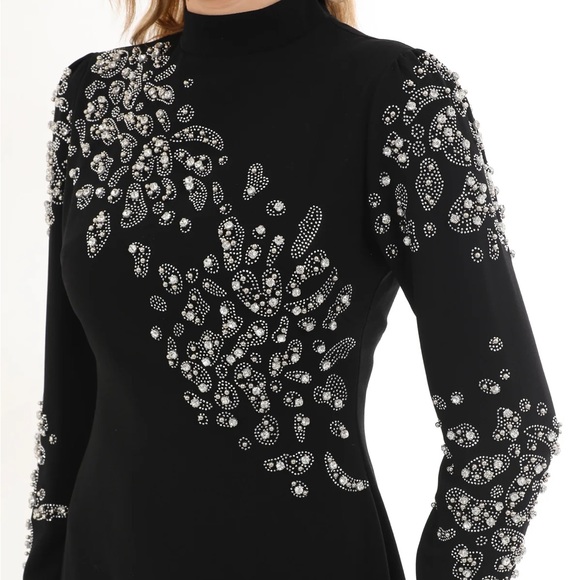 T&Y Senti Embellished Long Sleeve Maxi Dress in Black - Picture 5 of 11